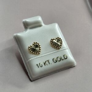 Gold Heart Stud Earrings